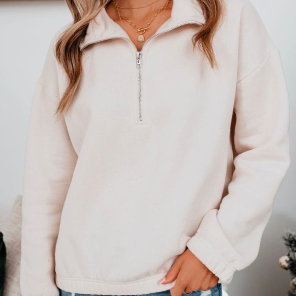 Vici Incline Cotton Blend Half-zip Pullover